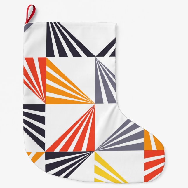 Coole, einzigartige, trendige, urbane, bunte Dreie Großer Weihnachtsstrumpf (Vorderseite)