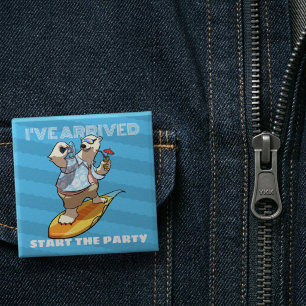 Coole Eisbär-Party-Accessoire-Surfing-Kunst Button
