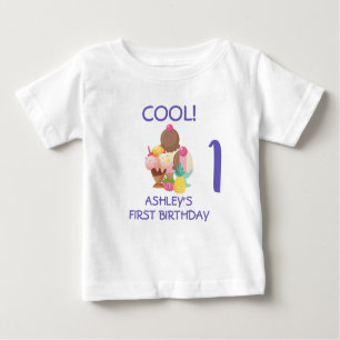 Coole Eiscreme Erster Geburtstag Baby T-shirt