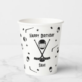Coole Eishockey Black und White Birthday Party Pappbecher