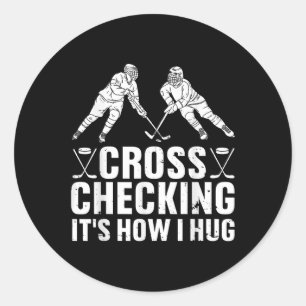 Coole Eishockey-Kunst Männer Frauen Jungen Feld Ei Runder Aufkleber