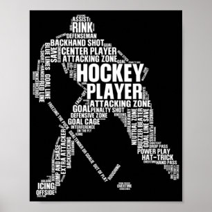 Coole Eishockeykunst Männer Frauen Mädchen Eishock Poster
