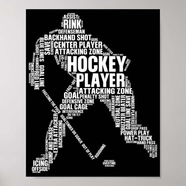 Coole Eishockeykunst Männer Frauen Mädchen Eishock Poster (Vorne)