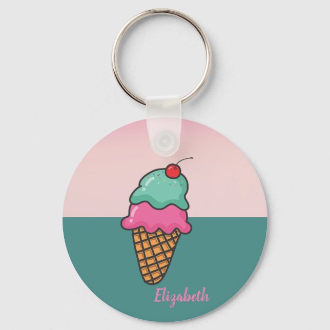 Coole Eislaufkonen - Personalisiert Schlüsselanhänger (Vorderseite)