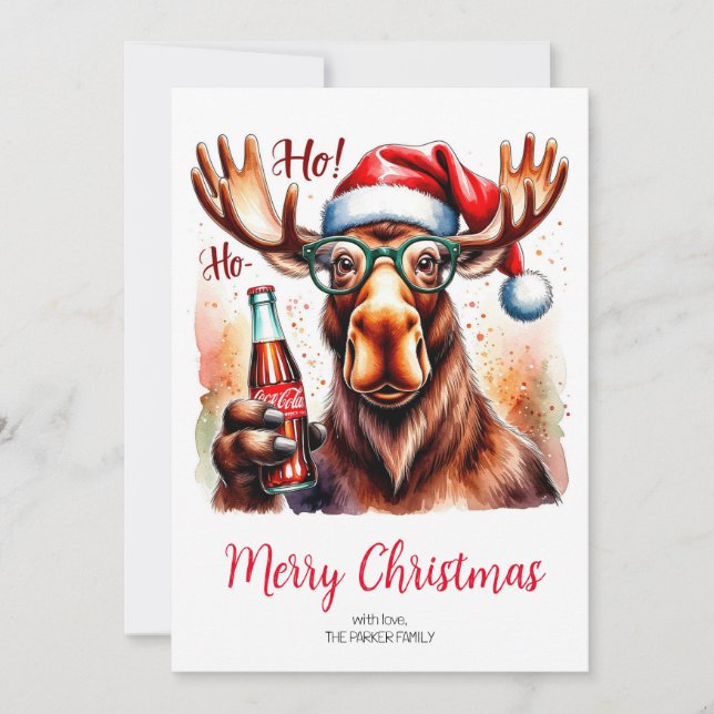 Coole-Elch-Weihnachtskarte Feiertagskarte (Vorderseite)