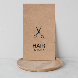 Coole Elegant Kraft Paper Black Scissor Haarstylis Visitenkarte