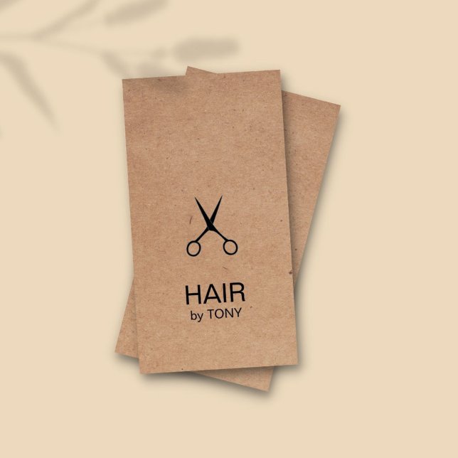 Coole Elegant Kraft Paper Black Scissor Haarstylis Visitenkarte (Von Creator hochgeladen)