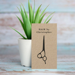 Coole Elegant Kraft Paper Black Scissor Haarstylis Visitenkarte