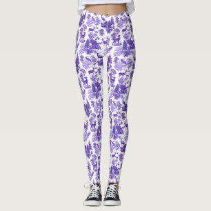 Coole Elegant Periwinkle Blue Deer French Toile Leggings