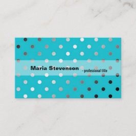 Coole, elegante Aqua-Blue-Polka-Punkte Visitenkarte