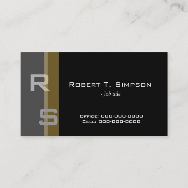 coole, elegante, einfache schwarze Visitenkarte (Vorderseite)