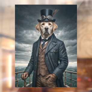 Coole Elegante Viktorianische Steampunk Labrador H Fensteraufkleber