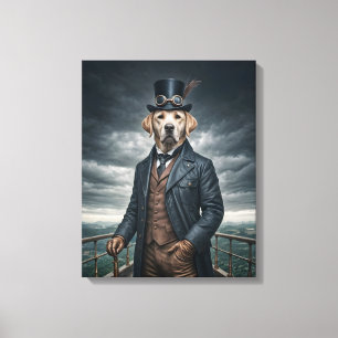 Coole Elegante Viktorianische Steampunk Labrador H Leinwanddruck