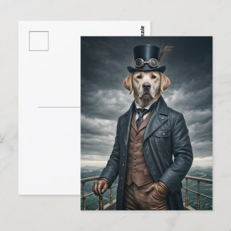 Coole Elegante Viktorianische Steampunk Labrador H Postkarte