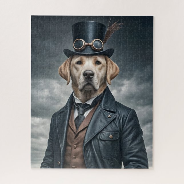 Coole Elegante Viktorianische Steampunk Labrador H Puzzle (Vertikal)