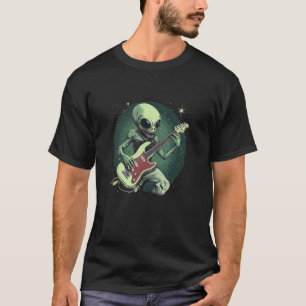 Coole elektrische Gitarre Alien für Musikliebhaber T-Shirt