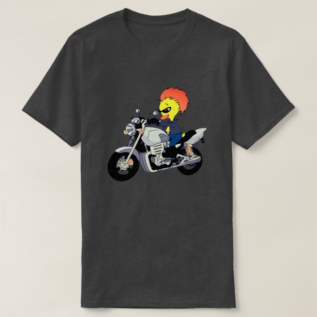 Coole Ente fährt Motorrad T-Shirt (Design vorne)