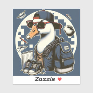 Coole Ente zurück zur Schule Aufkleber