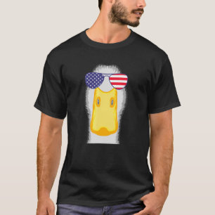 Coole Enten mit US-Flaggensonnenbrille USA Amerika T-Shirt