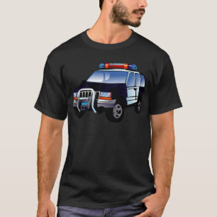Coole Entwicklung des Cartoon von Polizeiwagen für T-Shirt