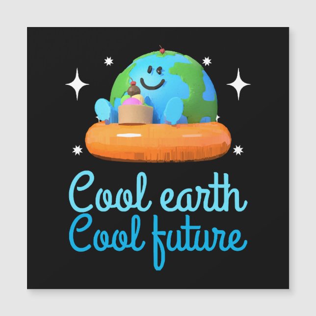 Coole Erde, Coole Zukunft - Erde Magnetkarte (Vorderseite)