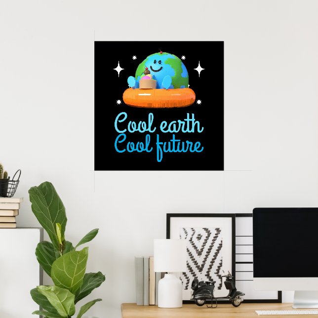 Coole Erde, Coole Zukunft - Erde Poster (Heimbüro)