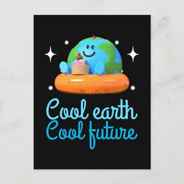 Coole Erde, Coole Zukunft - Erde Postkarte (Vorderseite)