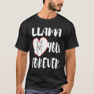 Coole Erklärung Valentinstag Lama Herz in Liebe T-Shirt