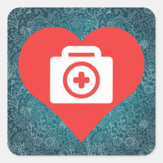 Coole Erste Hilfe Kits Picto Quadratischer Aufkleber