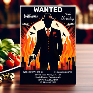 Coole Erwachsene Kinder 90er Jahre Retro Mafia 10. Einladung