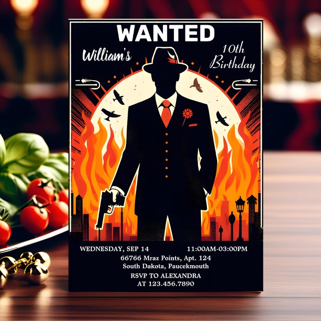 Coole Erwachsene Kinder 90er Jahre Retro Mafia 10. Einladung (Von Creator hochgeladen)