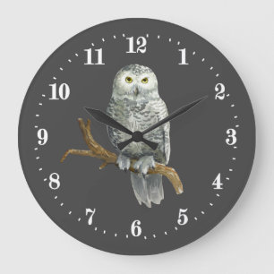 coole Eule liebt Vogel Große Uhr 
