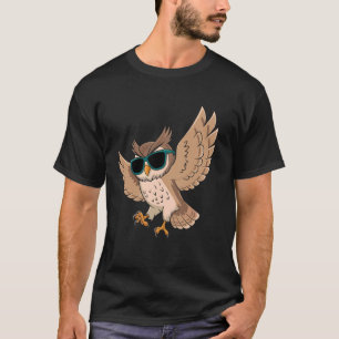 Coole Eule mit Sonnenbrille Lustiger fliegender Vo T-Shirt