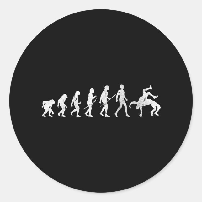 Coole Evolution der Kampfkunst des menschlichen Wr Runder Aufkleber (Vorderseite)