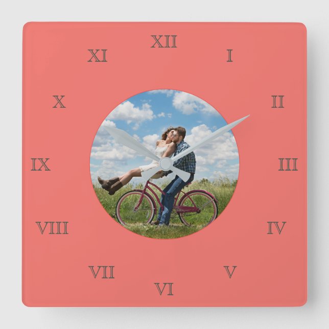 Coole Fab Foto Collage Quadratische Wanduhr (Vorderseite)