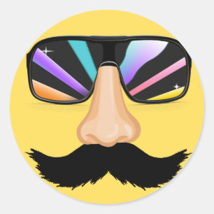 Coole Face Color Runder Aufkleber