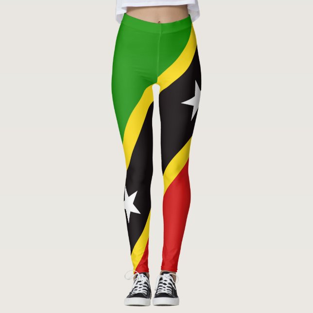 Coole Fahne aus St. Kitts und Nevis Leggings (Vorderseite)