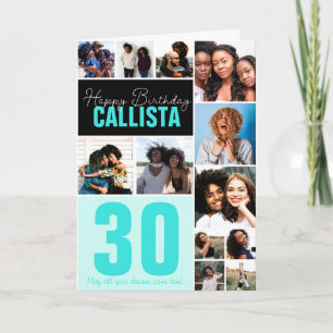 Coole Familienfreunde Fotocollage Happy Birthday Karte