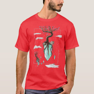Coole Fantasy Floating Kristallwelten Sakura Tree T-Shirt