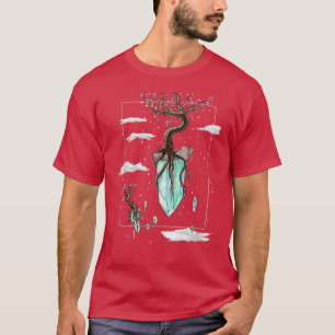 Coole Fantasy Floating Kristallwelten Sakura Tree T-Shirt