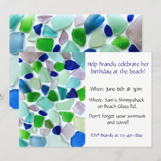 Coole Farben Sea Glass Beach Party Einladung