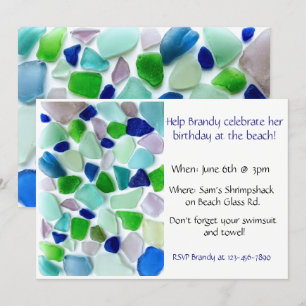 Coole Farben Sea Glass Beach Party Einladung