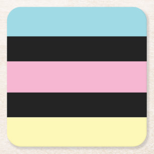 Coole Farben Streifen Rechteckiger Pappuntersetzer