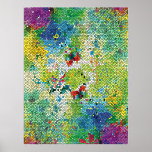 Coole farbenfrohe Aquarelleffekte Poster