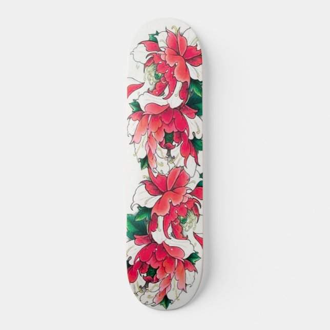 Coole farbenfrohe Blume Girl Deck Skateboard (Vorderseite)