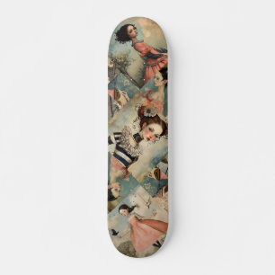 Coole Farbenfrohe Decoupage Inspiriert Girls Skate Skateboard