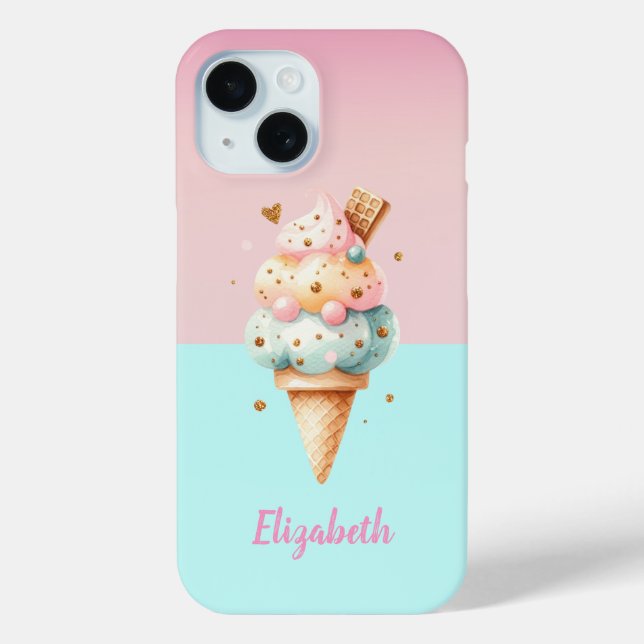 Coole Farbenfrohe Eiscreme Cones Liebe Case-Mate iPhone Hülle (Rückseite)