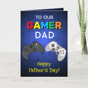 Coole farbenfrohe Gamer-Dad   Vatertag Karte