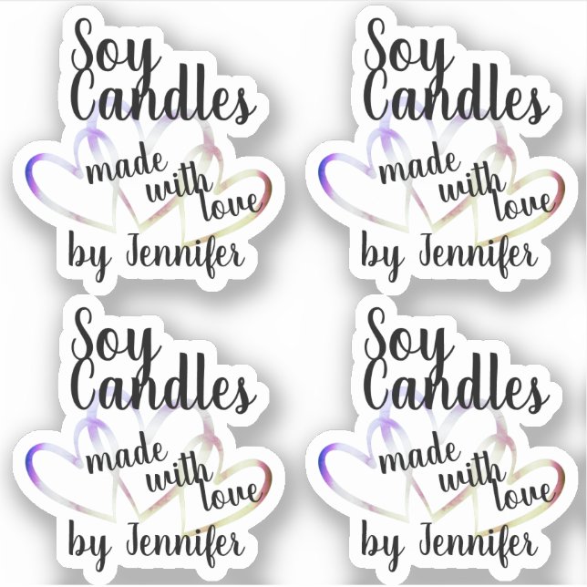 Coole, farbenfrohe Herzen aus Liebe Sojakorben Aufkleber (Vorderseite)