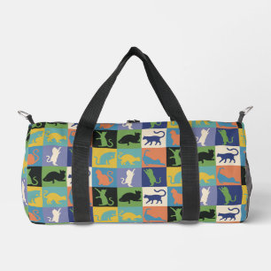 Coole, farbenfrohe Katzen auf Quiltplätzen Duffle Bag